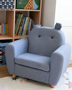 Poltrona per Bambini Ippopotamo MARIBO Tessuto Blu