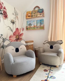 Poltrona per Bambini Koala HERVIK Tessuto Tortora