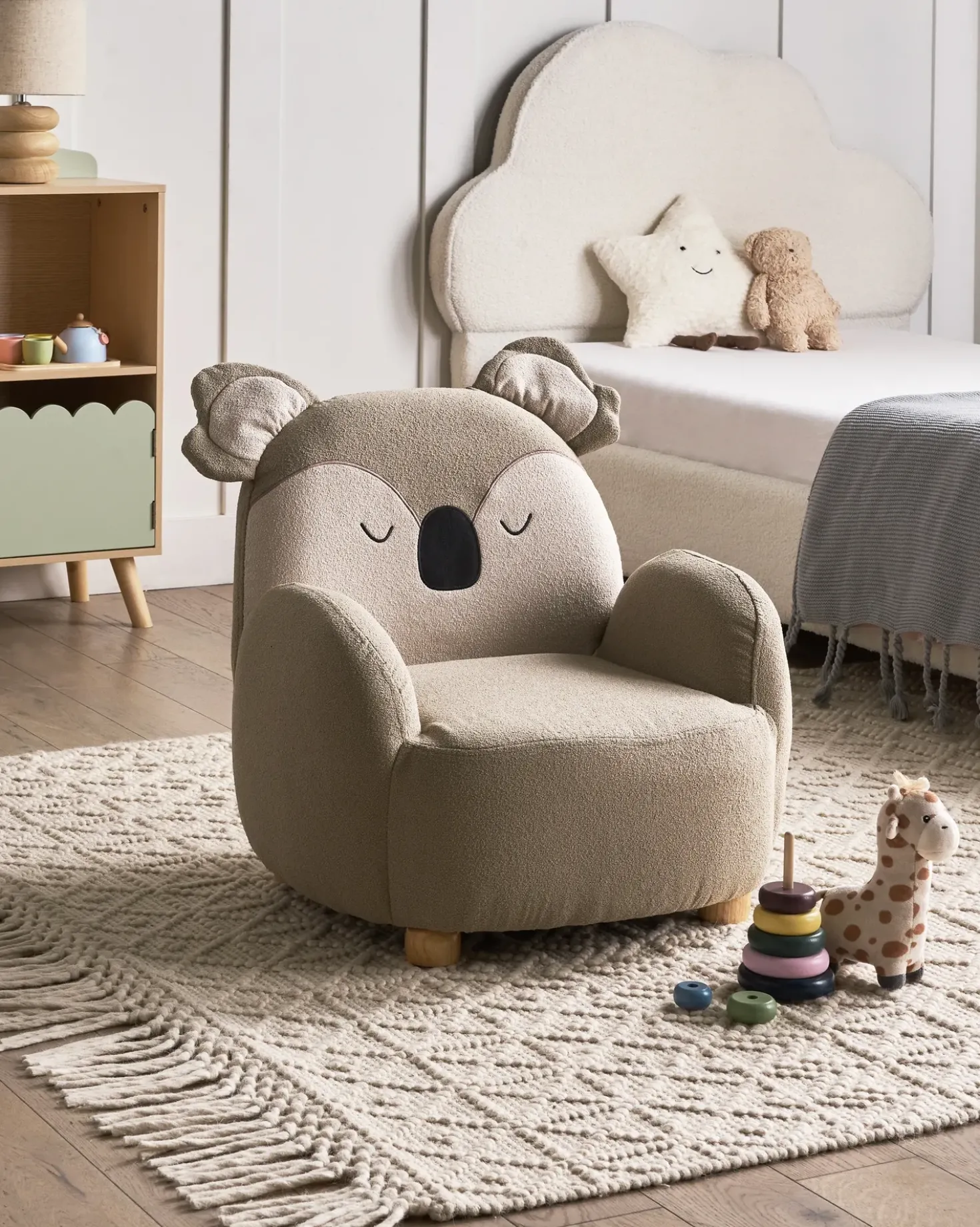 Poltrona per Bambini Koala HERVIK Tessuto Tortora