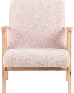 Poltrona per Bambini LINDE Bouclé Rosa pastello