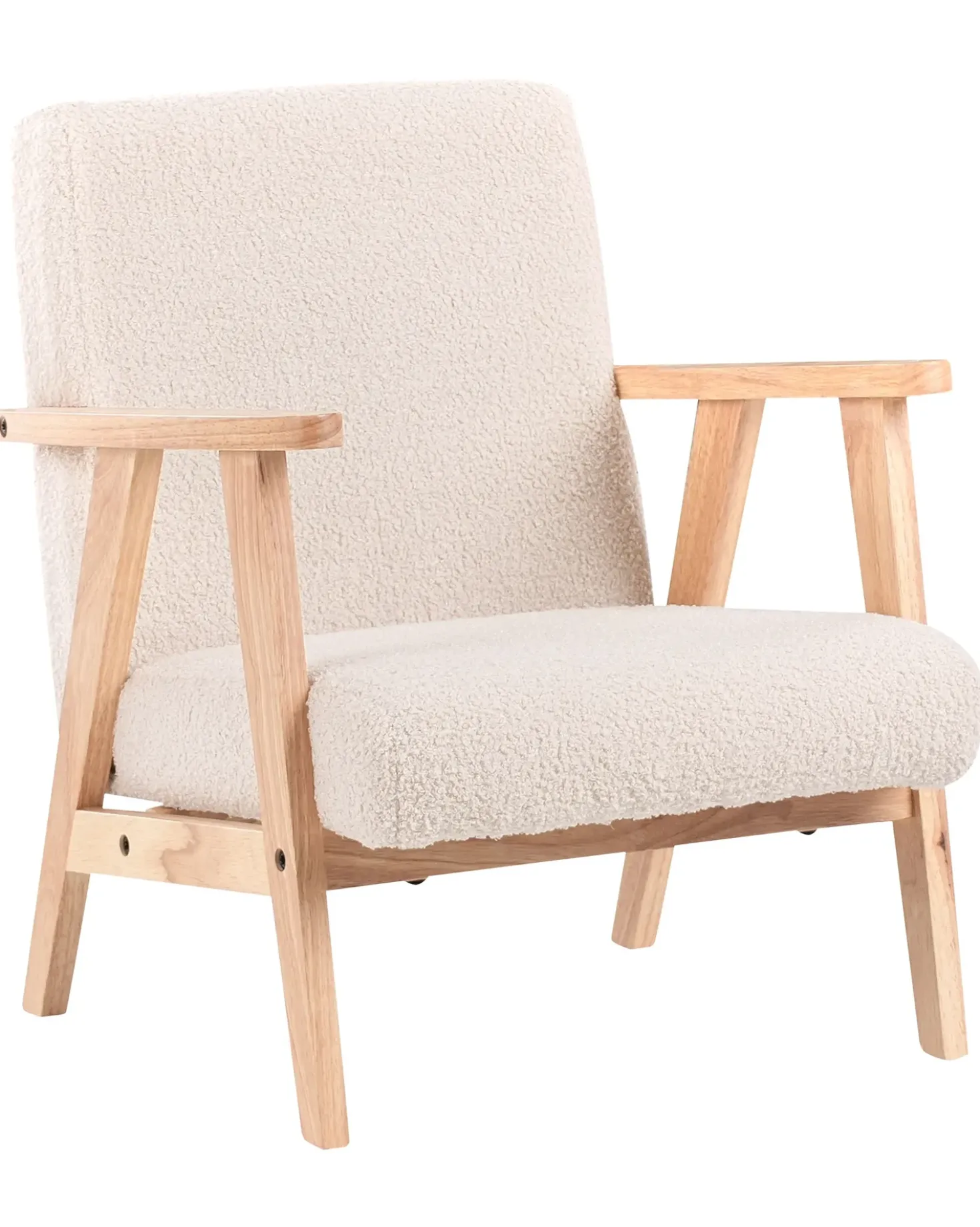 Poltrona per Bambini LINDE Bouclé Beige chiaro
