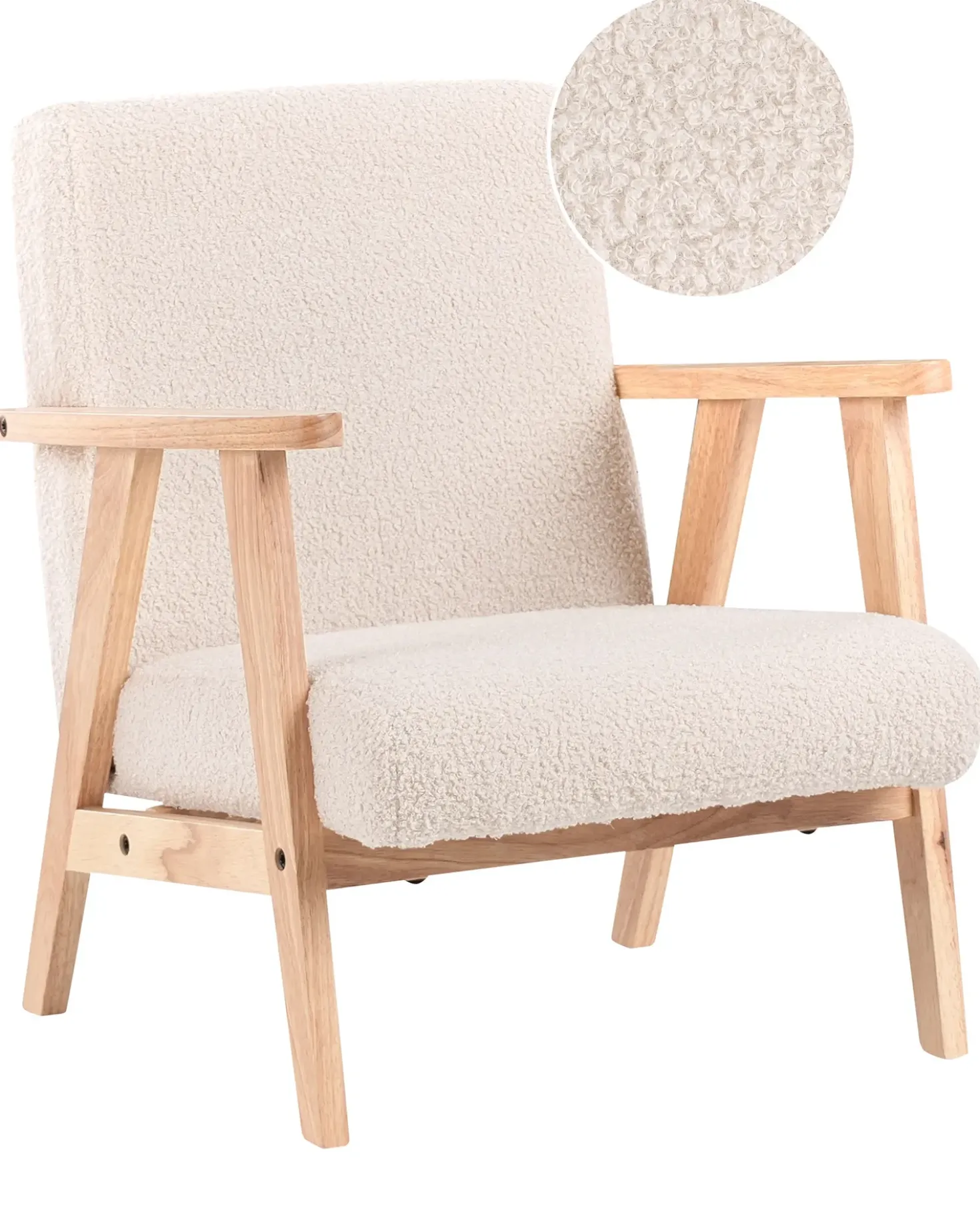 Poltrona per Bambini LINDE Bouclé Beige chiaro
