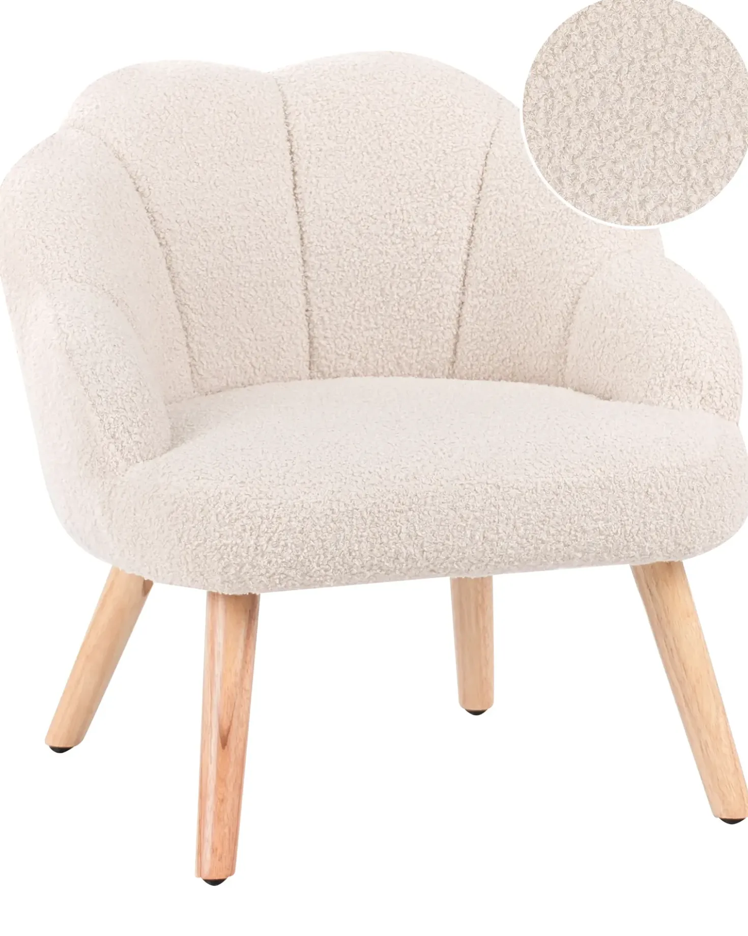 Poltrona per Bambini MILAND Bouclé Beige chiaro