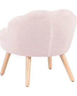 Poltrona per Bambini MILAND Bouclé Rosa pastello