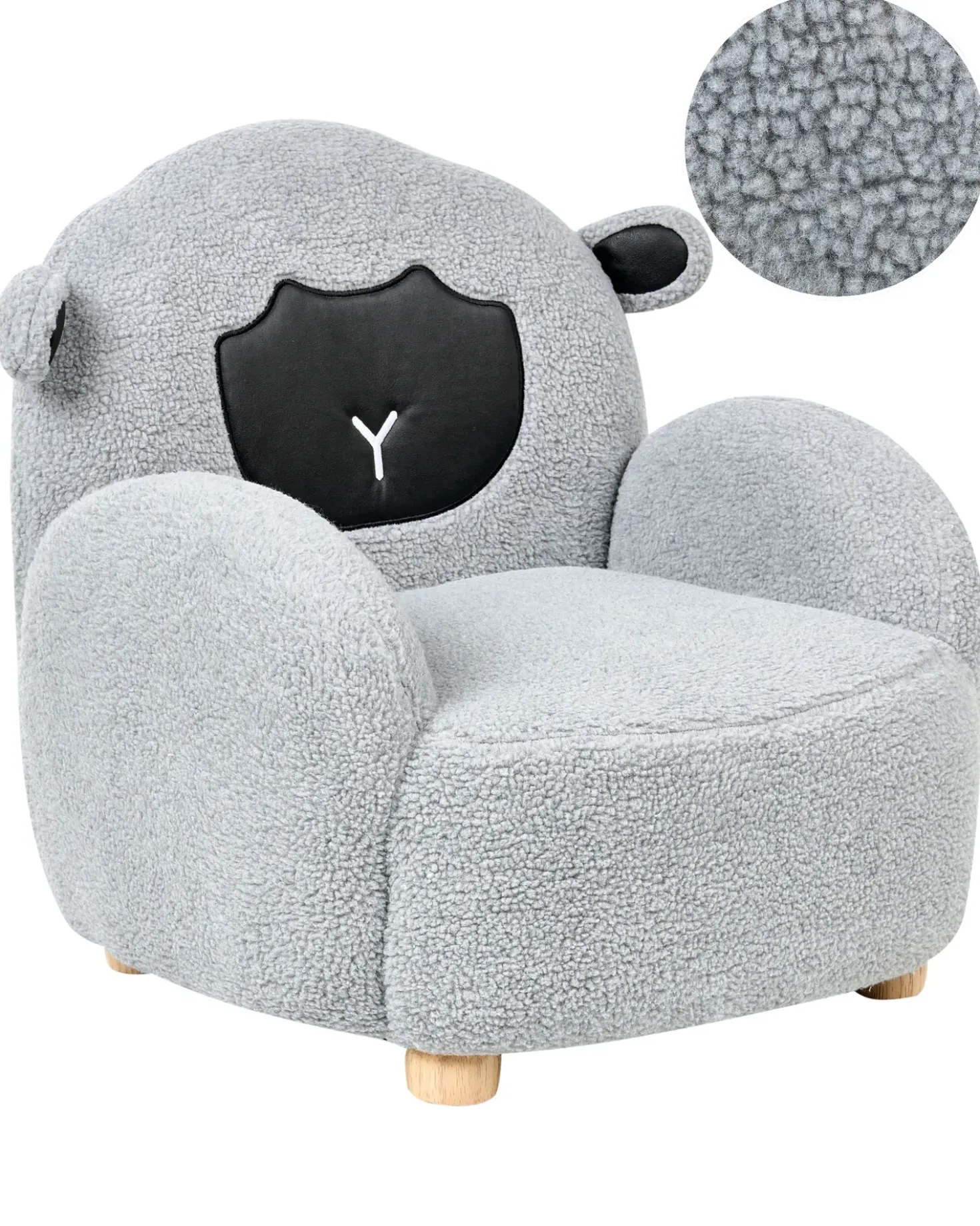 Poltrona per Bambini Pecora ULA Bouclé Grigio