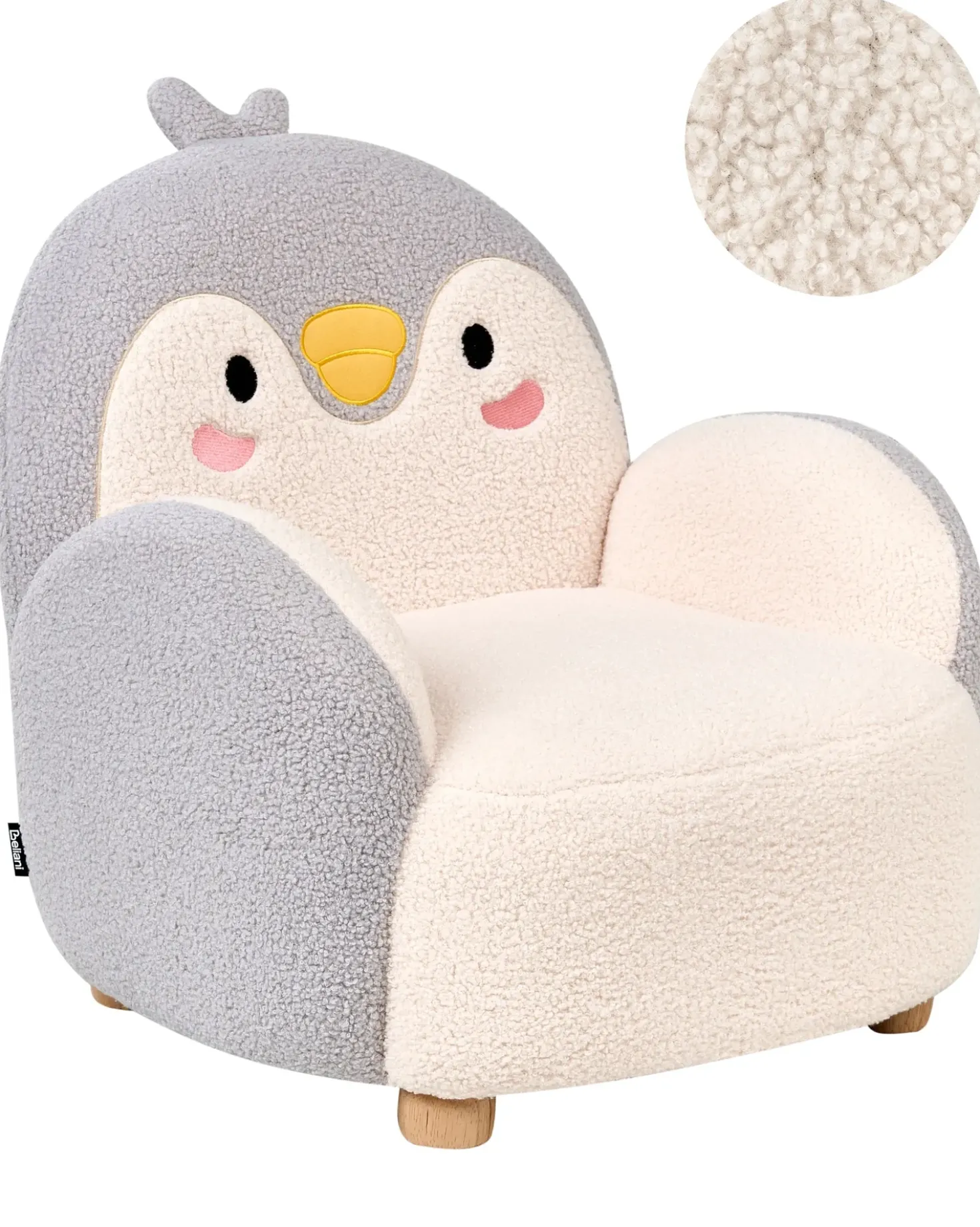 Poltrona per Bambini Pinguino FYN Bouclé Grigio