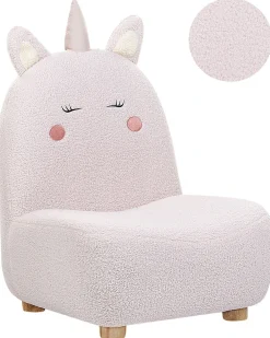 Poltrona per Bambini Unicorno LULEA Bouclé Rosa pastello