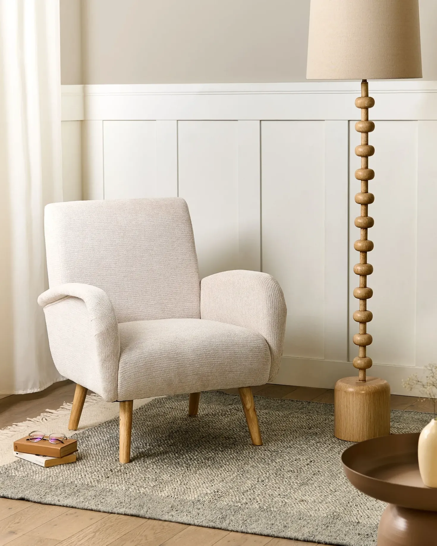 Poltrona PLASSEN Tessuto Beige chiaro