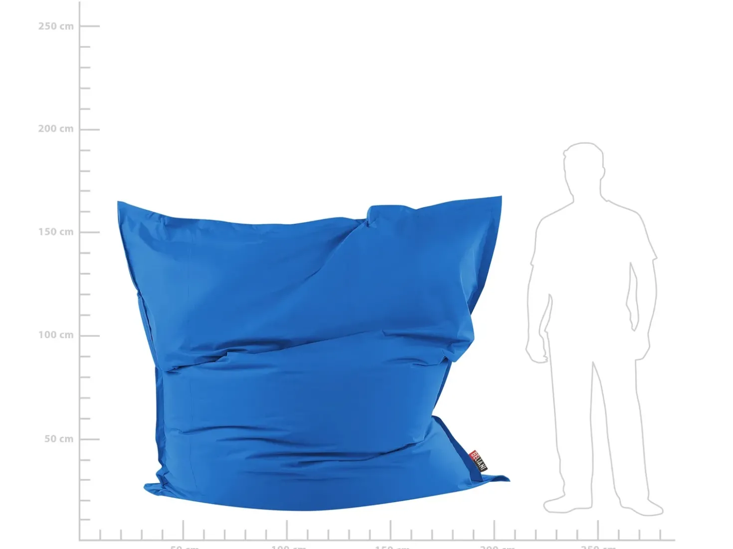 Poltrona sacco 600 L FUZZY 180 cm 230 cm Blu scuro