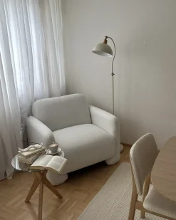 Poltrona SALAND Tessuto Bianco