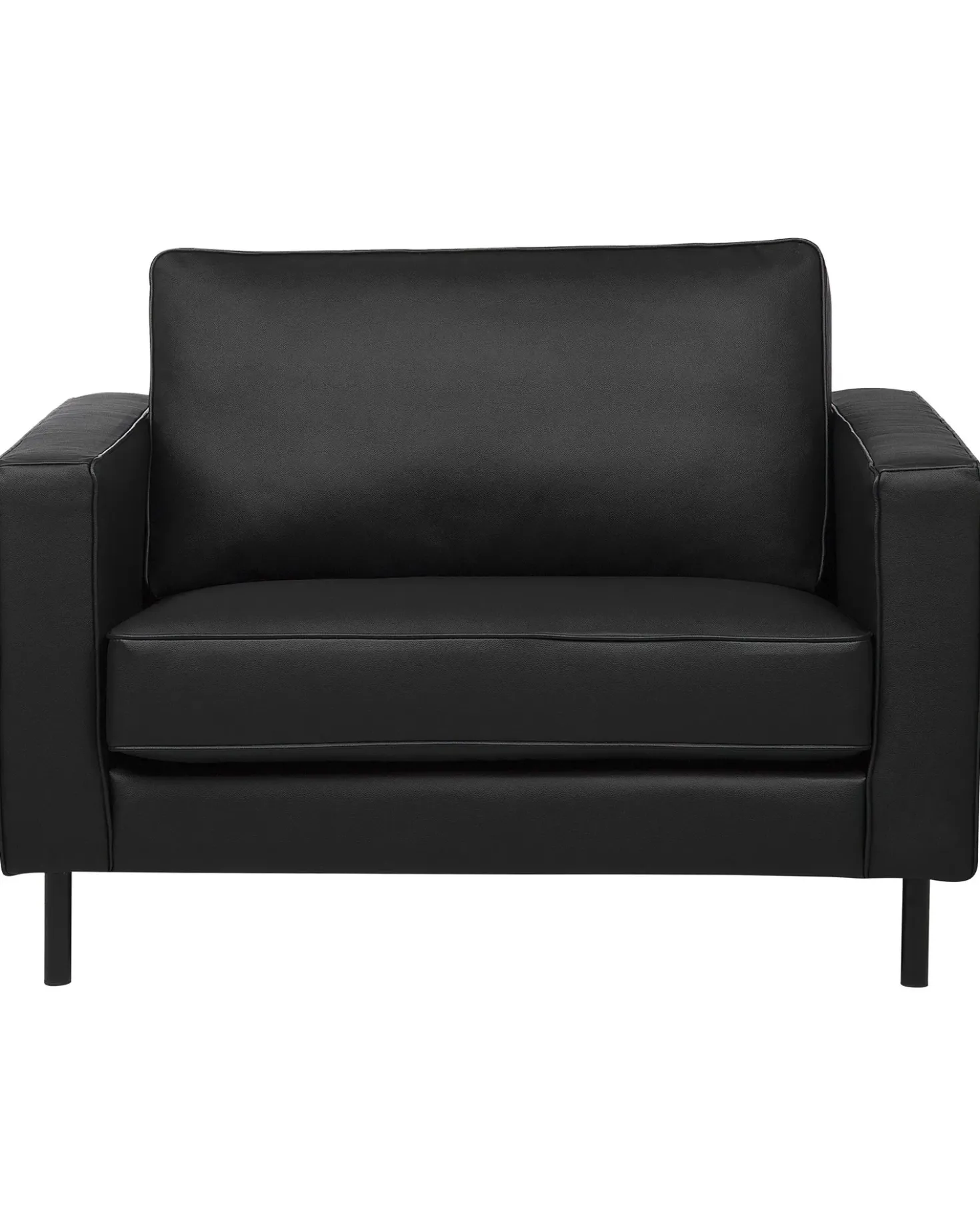 Poltrona SAVALEN Pelle naturale Nero
