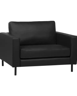 Poltrona SAVALEN Pelle naturale Nero