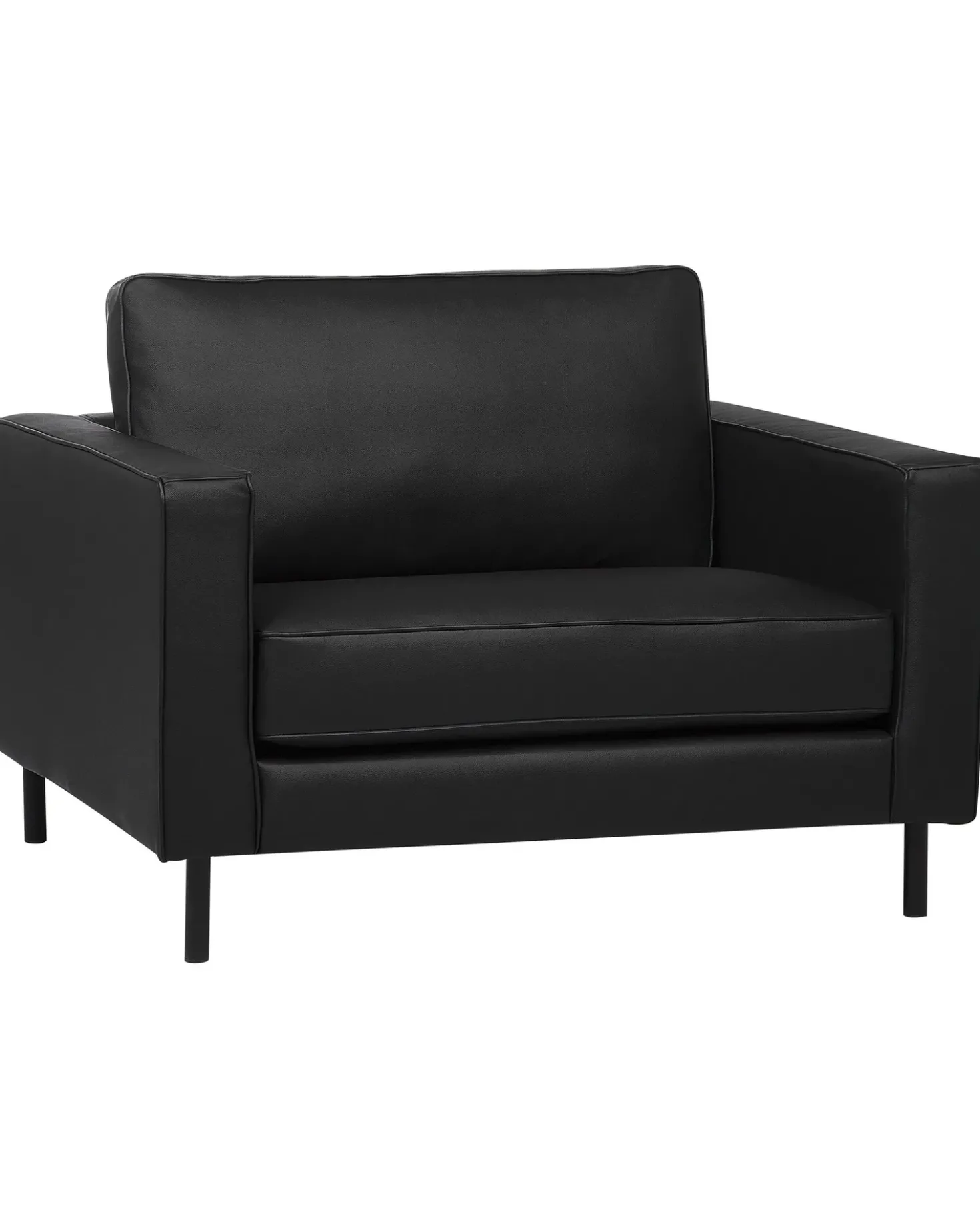 Poltrona SAVALEN Pelle naturale Nero