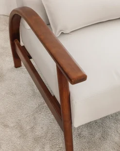 Poltrona SKARA Pelle sintetica Bianco sporco