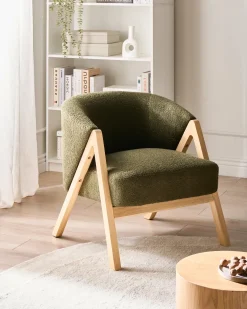 Poltrona SKEI Bouclé Verde scuro
