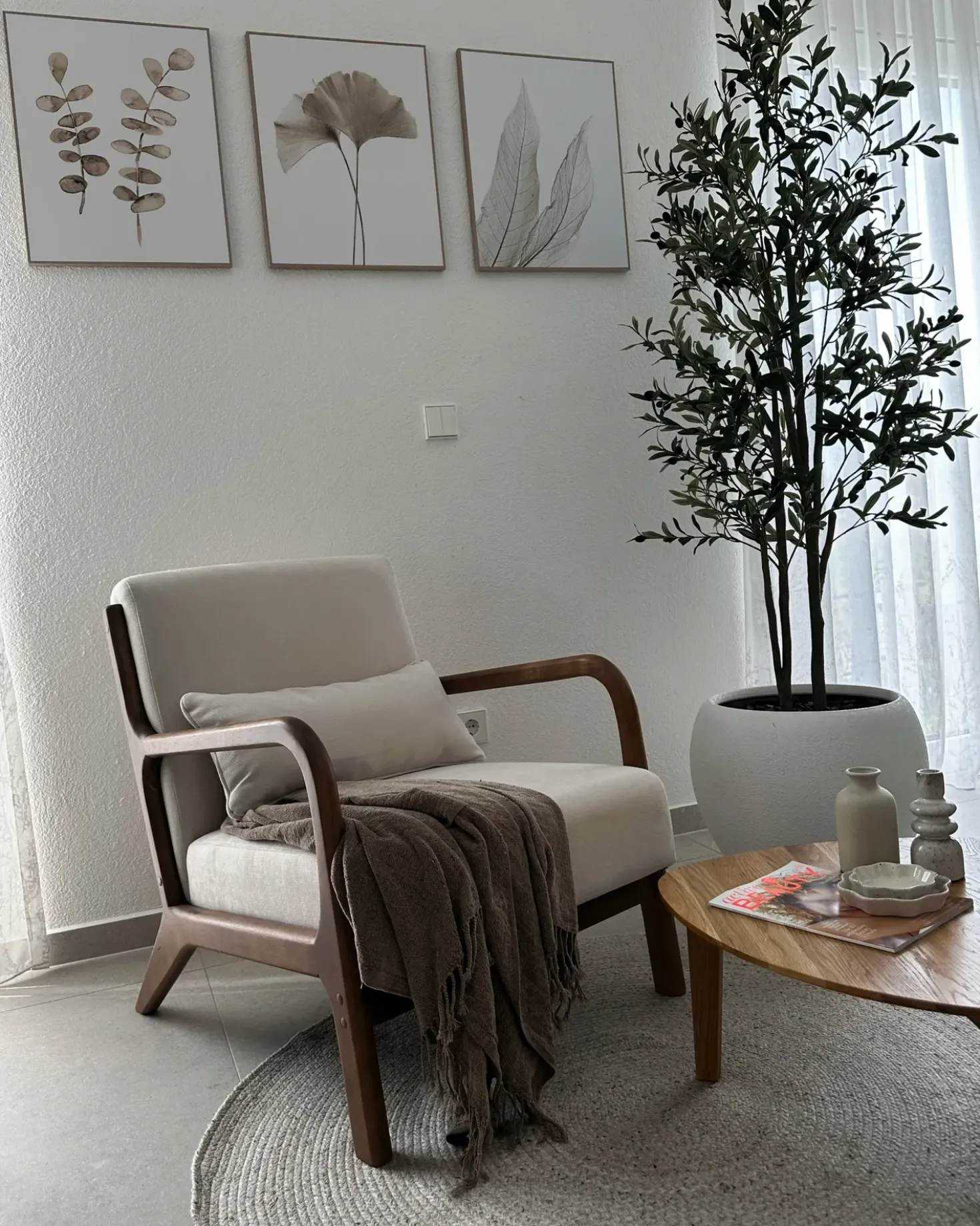 Poltrona SKOVDE Tessuto Beige chiaro