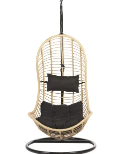 Poltrona sospesa con supporto da pavimento PINETO Rattan sintetico (PE) Naturale