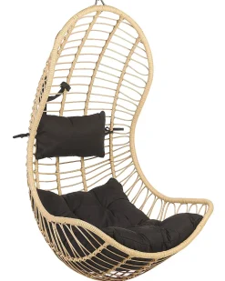 Poltrona sospesa con supporto da pavimento PINETO Rattan sintetico (PE) Naturale