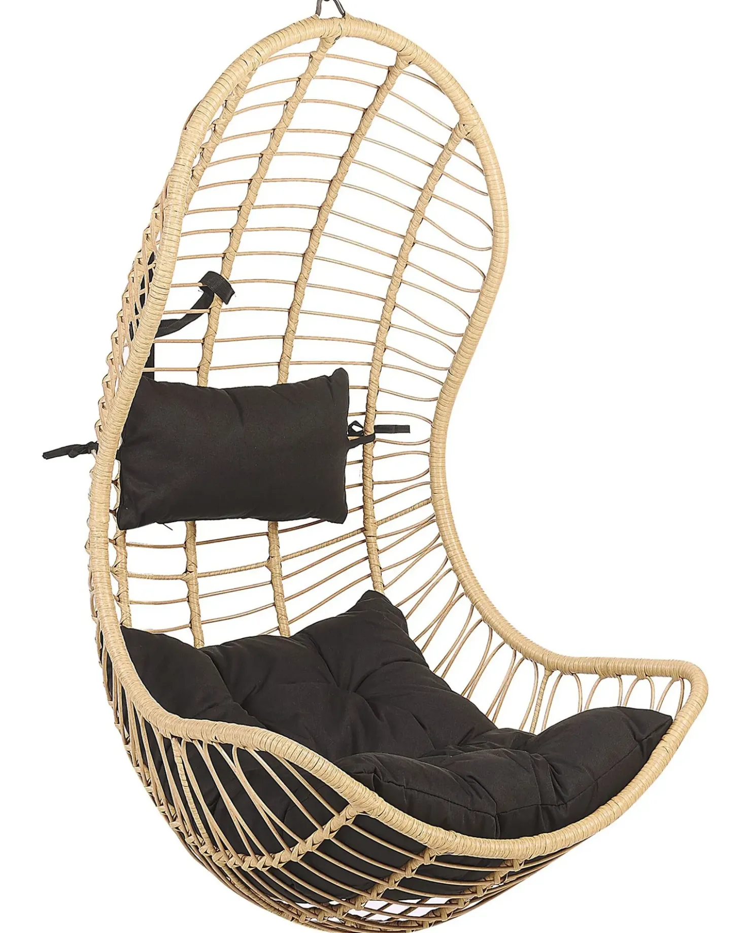 Poltrona sospesa con supporto da pavimento PINETO Rattan sintetico (PE) Naturale