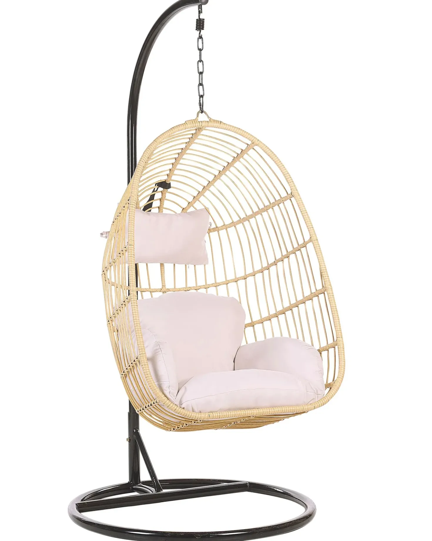 Poltrona sospesa con supporto da pavimento CASOLI Rattan sintetico (PE) Naturale