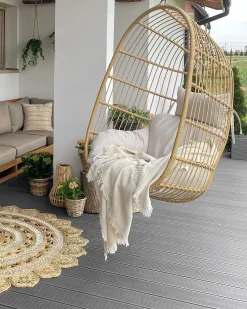 Poltrona sospesa con supporto da pavimento CASOLI Rattan sintetico (PE) Naturale