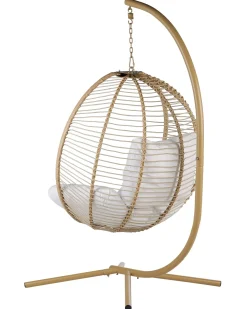 Poltrona sospesa con supporto da pavimento ARCO Metallo Beige