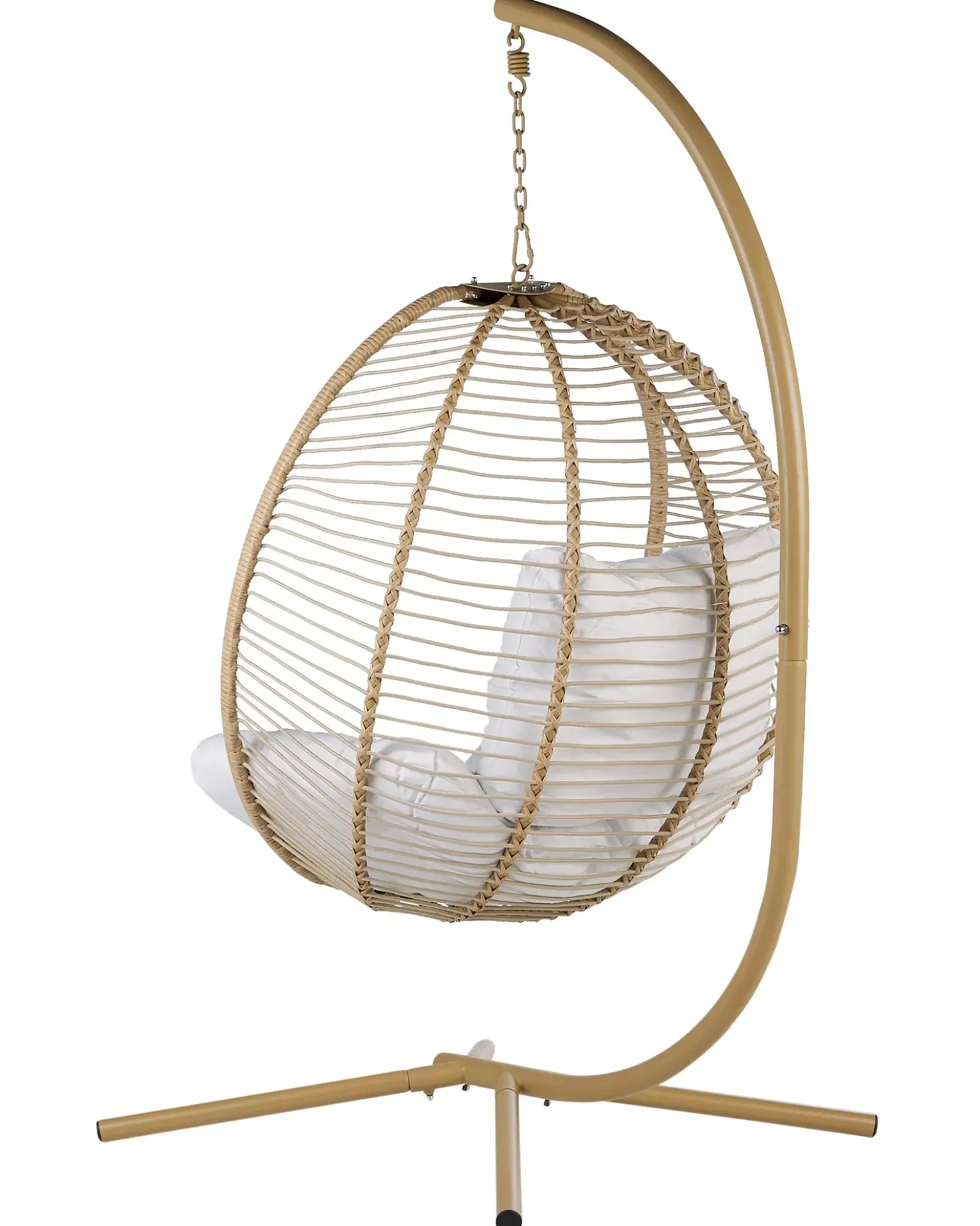 Poltrona sospesa con supporto da pavimento ARCO Metallo Beige