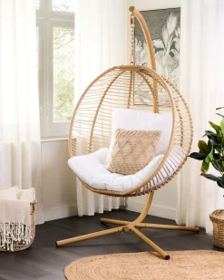 Poltrona sospesa con supporto da pavimento ARCO Metallo Beige