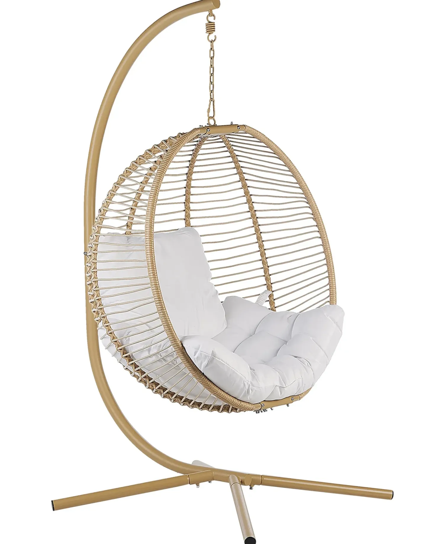 Poltrona sospesa con supporto da pavimento ARCO Metallo Beige
