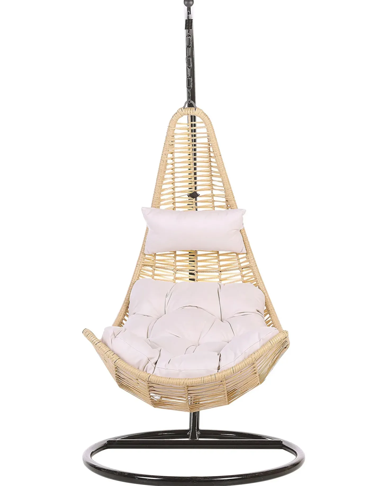 Poltrona sospesa con supporto da pavimento ATRI II Rattan sintetico (PE) Naturale