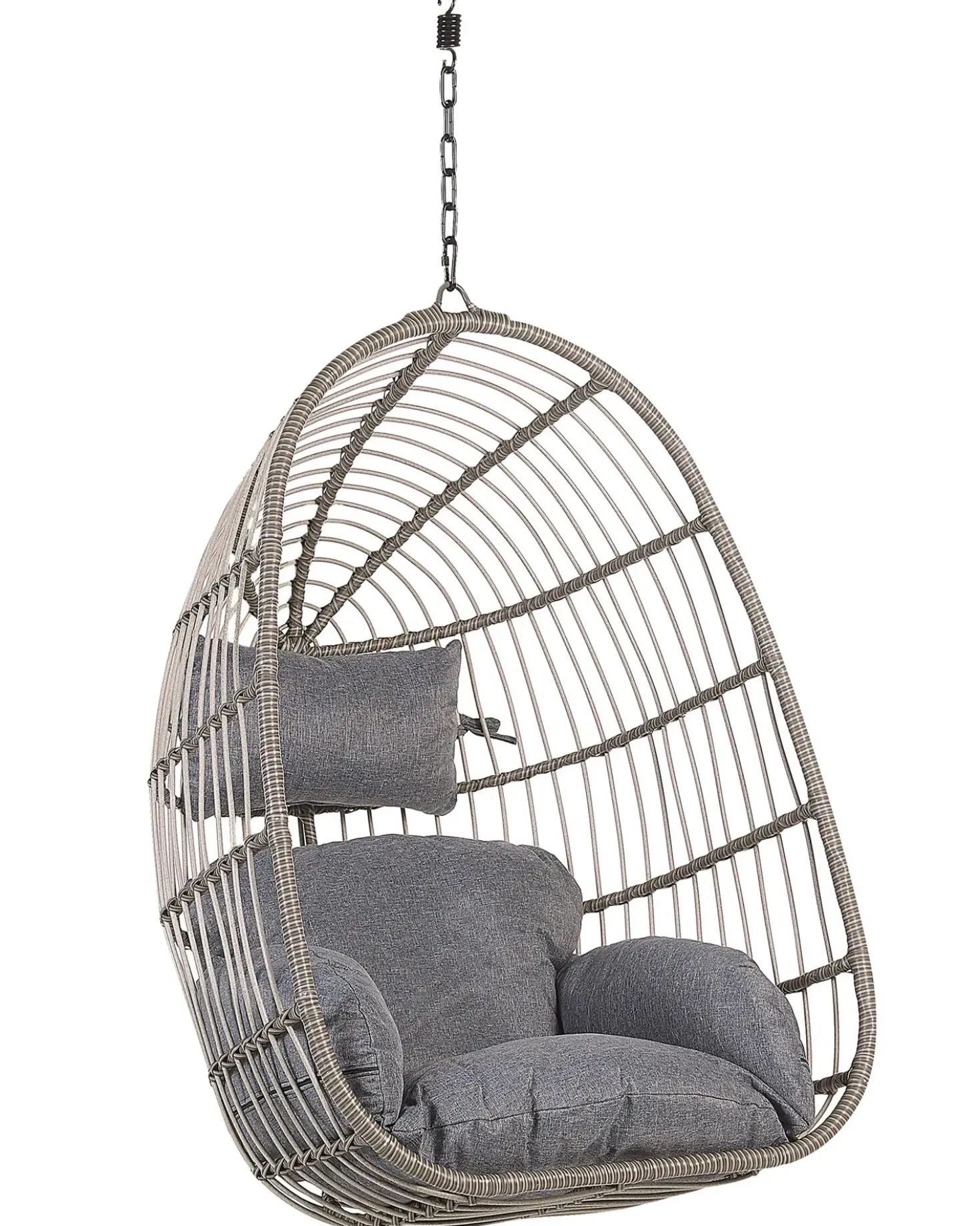 Poltrona sospesa con supporto da pavimento CASOLI Rattan sintetico (PE) Grigio