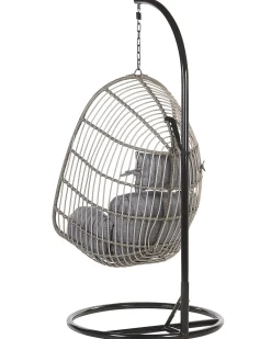 Poltrona sospesa con supporto da pavimento CASOLI Rattan sintetico (PE) Grigio