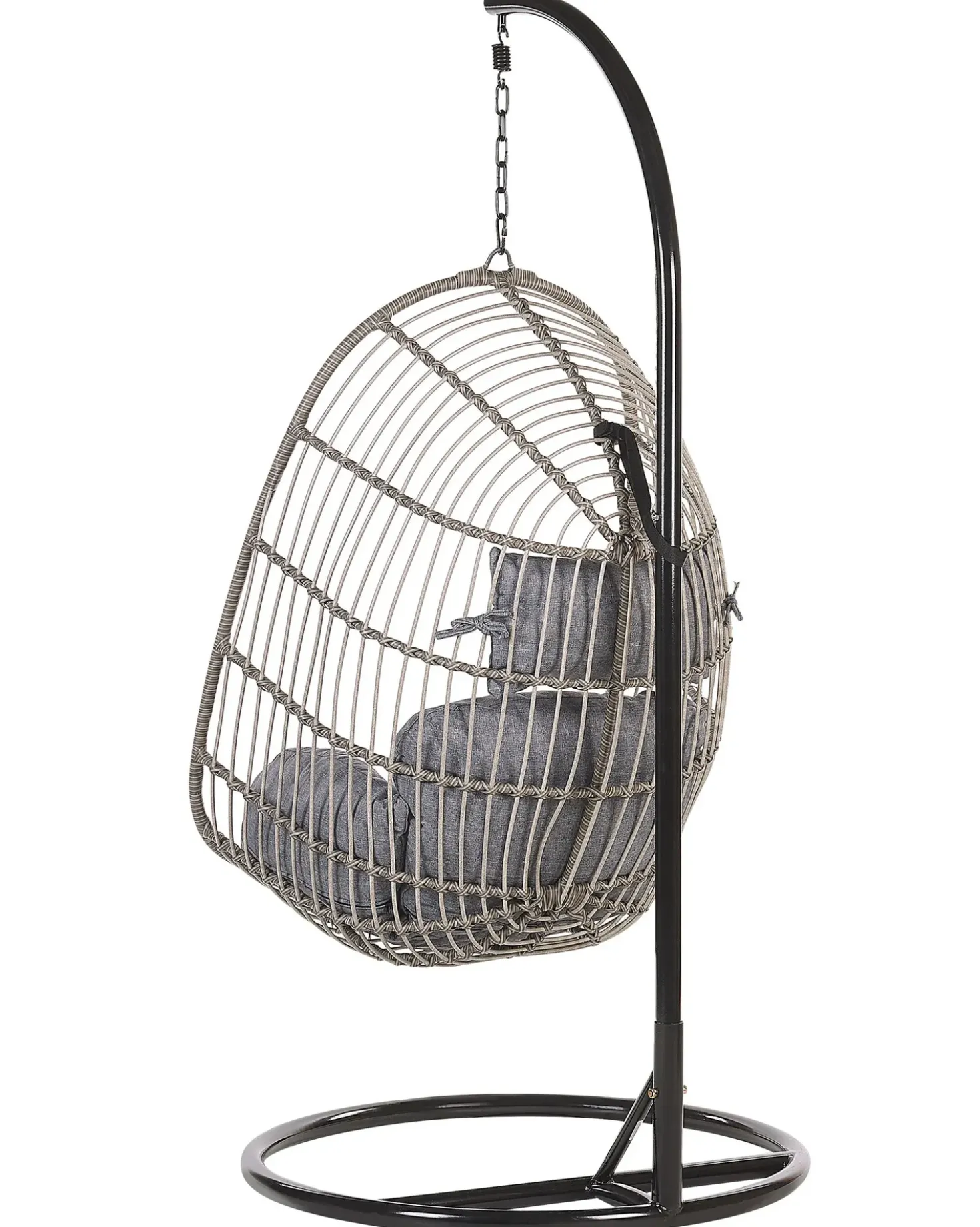 Poltrona sospesa con supporto da pavimento CASOLI Rattan sintetico (PE) Grigio