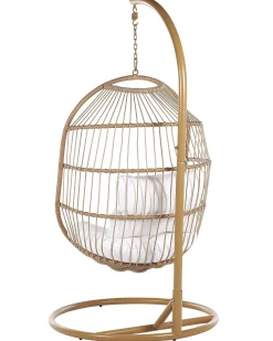 Poltrona sospesa con supporto da pavimento ALBA Rattan sintetico (PE) Naturale