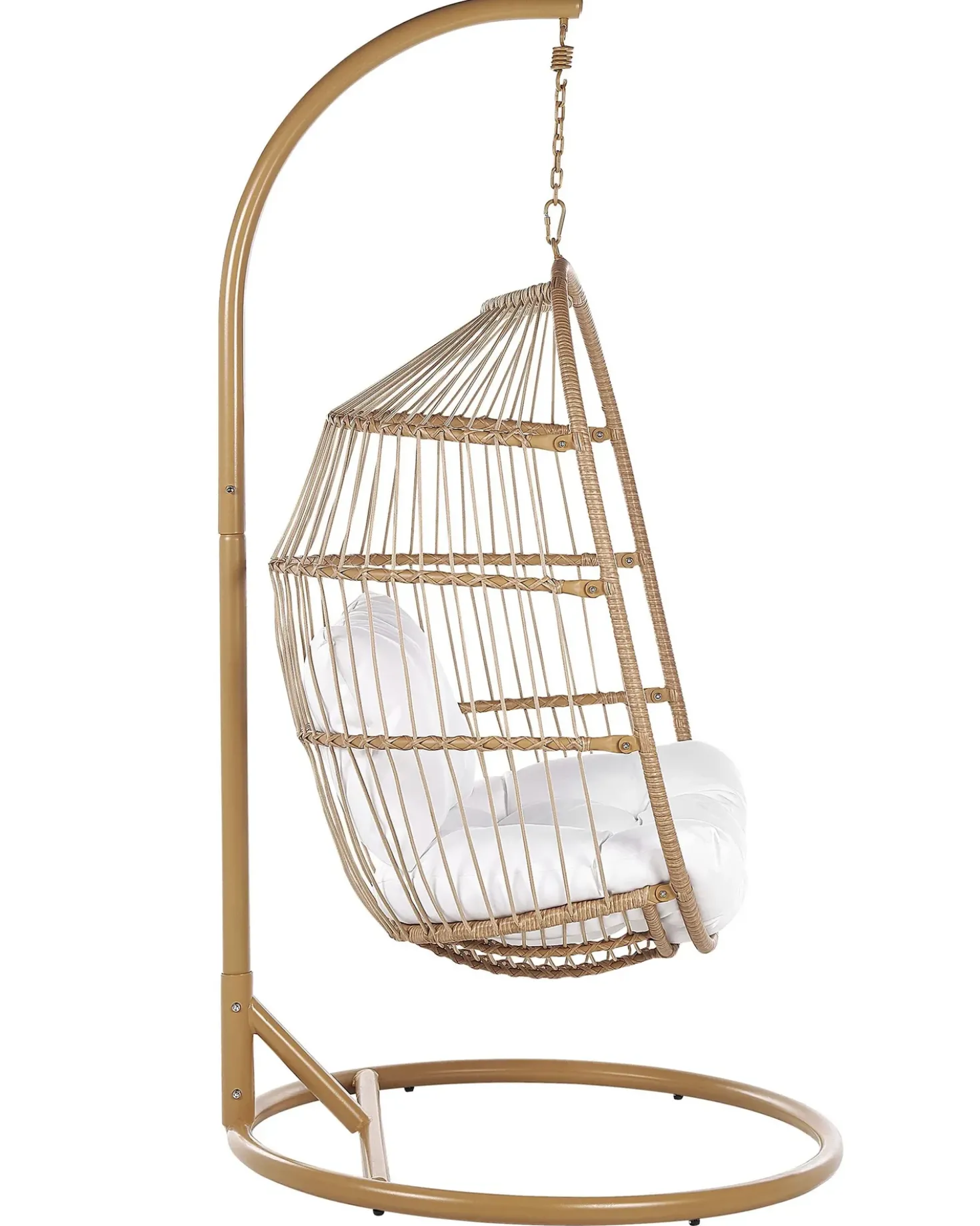 Poltrona sospesa con supporto da pavimento ALBA Rattan sintetico (PE) Naturale
