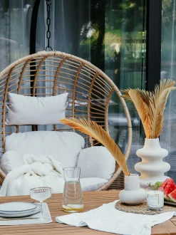 Poltrona sospesa con supporto da pavimento ASPIO Rattan sintetico (PE) Naturale