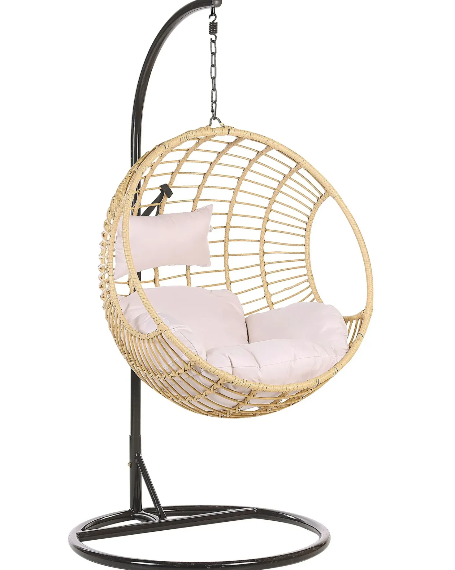 Poltrona sospesa con supporto da pavimento ASPIO Rattan sintetico (PE) Naturale