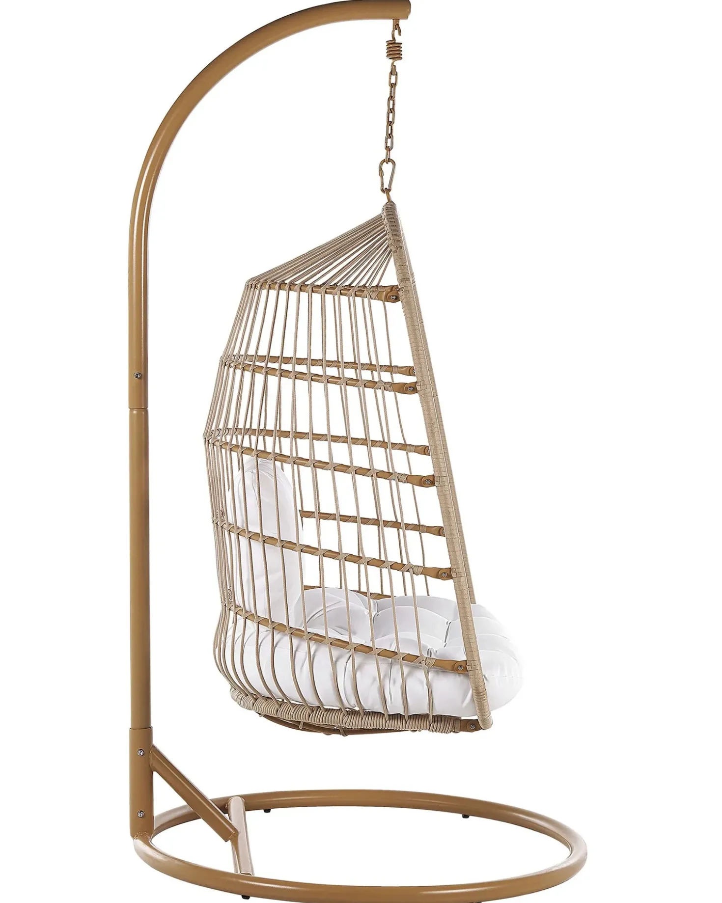 Poltrona sospesa con supporto da pavimento ALLERA Rattan sintetico (PE) Beige