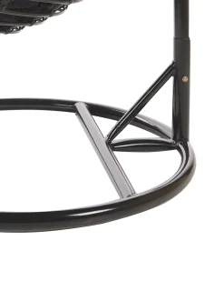 Poltrona sospesa con supporto da pavimento ASPIO Rattan sintetico (PE) Nero