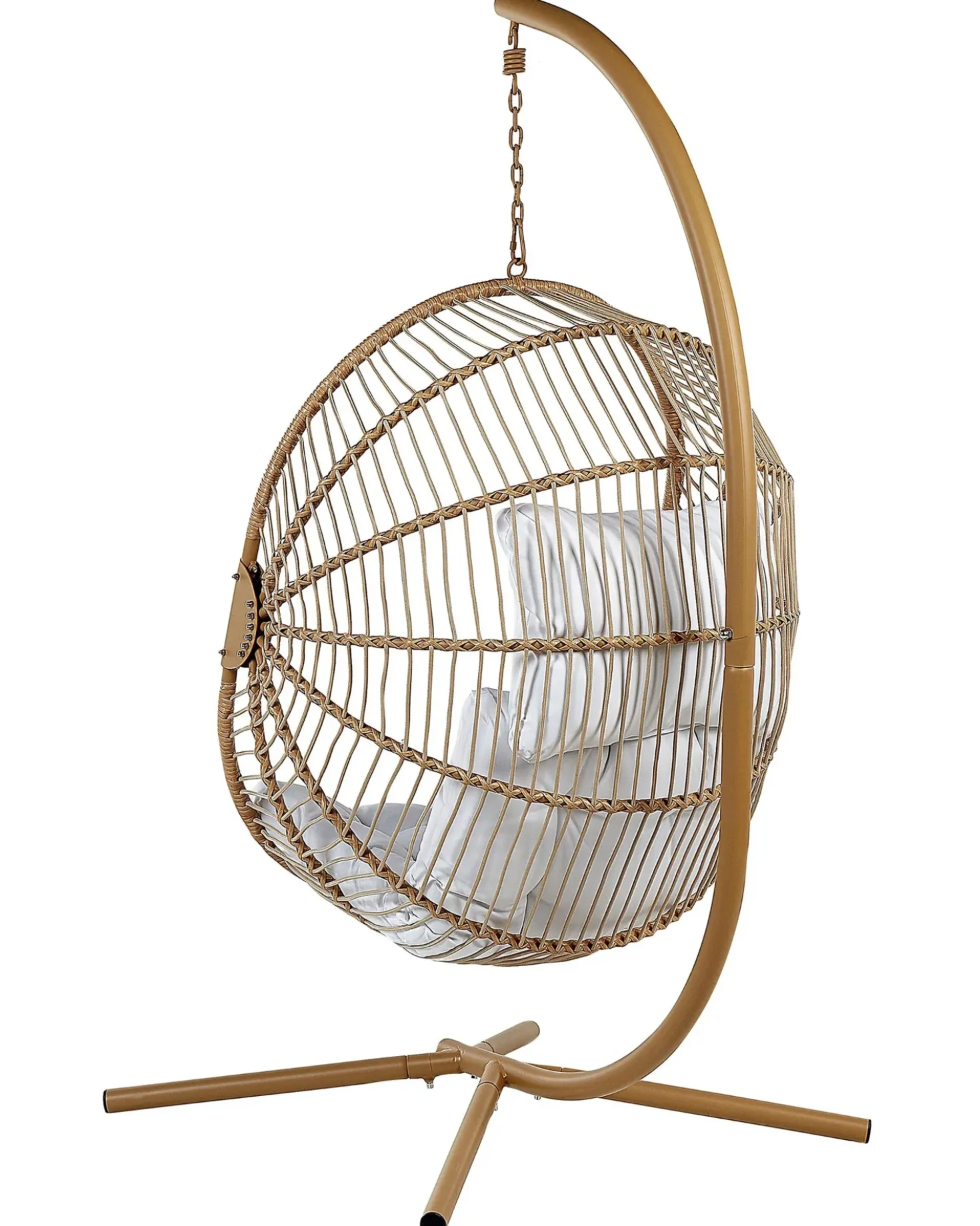 Poltrona sospesa con supporto da pavimento ACRI Rattan sintetico (PE) Beige