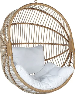 Poltrona sospesa con supporto da pavimento ACRI Rattan sintetico (PE) Beige