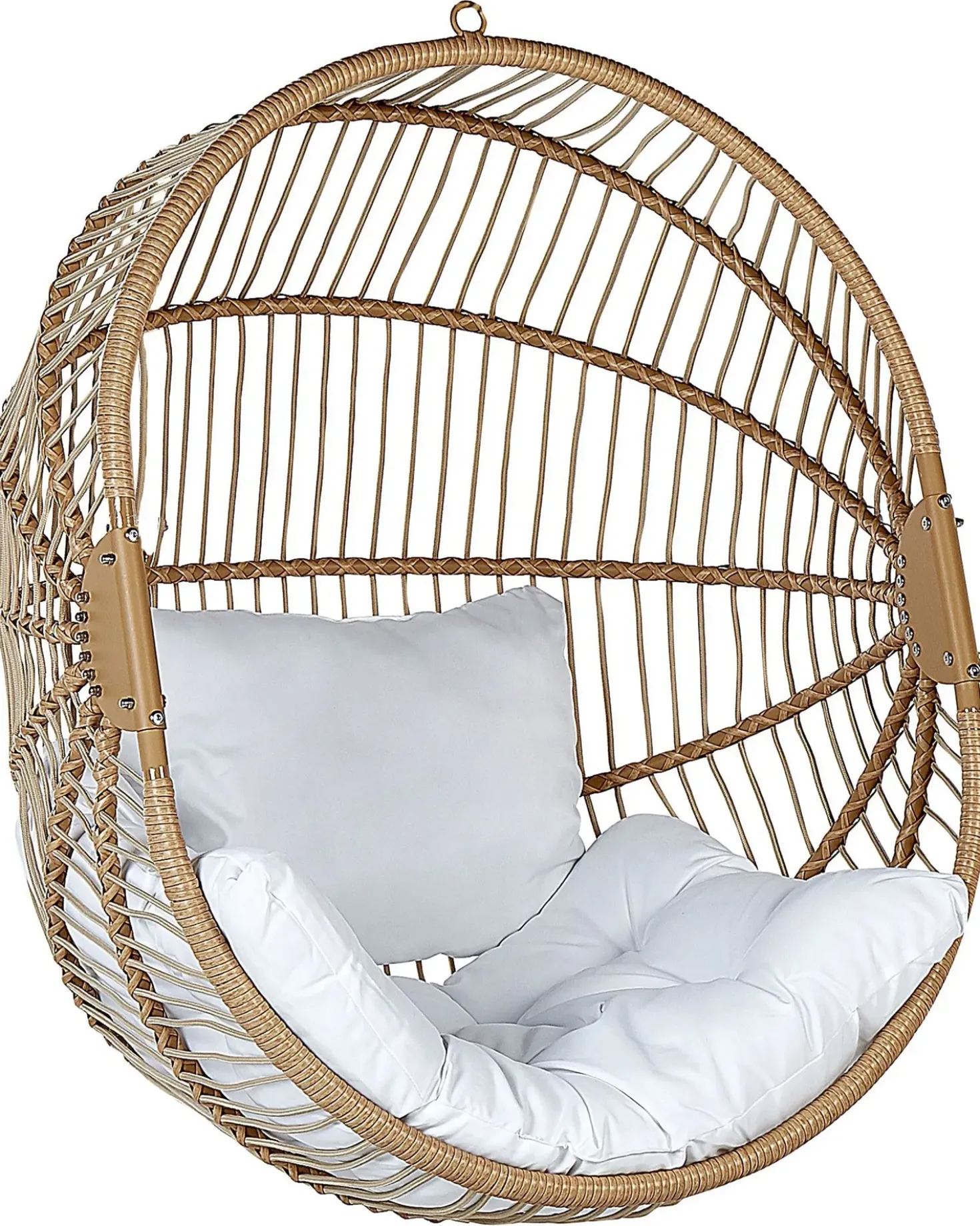 Poltrona sospesa con supporto da pavimento ACRI Rattan sintetico (PE) Beige