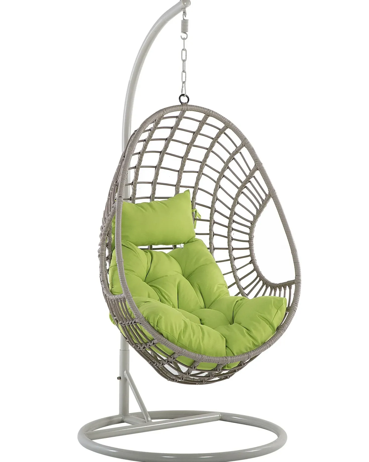 Poltrona sospesa con supporto da pavimento ARPINO Rattan sintetico (PE) Beige