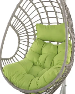 Poltrona sospesa con supporto da pavimento ARPINO Rattan sintetico (PE) Beige