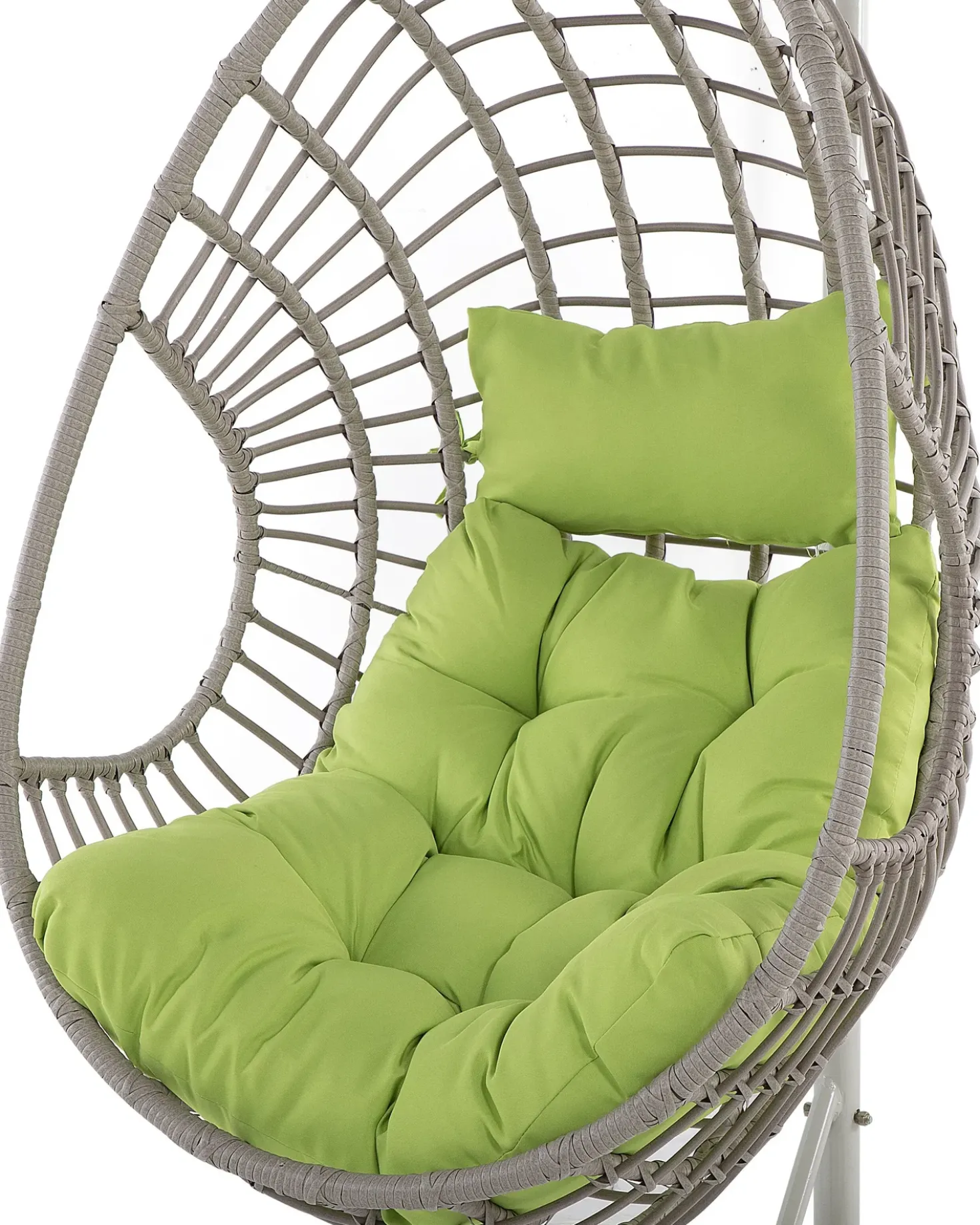Poltrona sospesa con supporto da pavimento ARPINO Rattan sintetico (PE) Beige