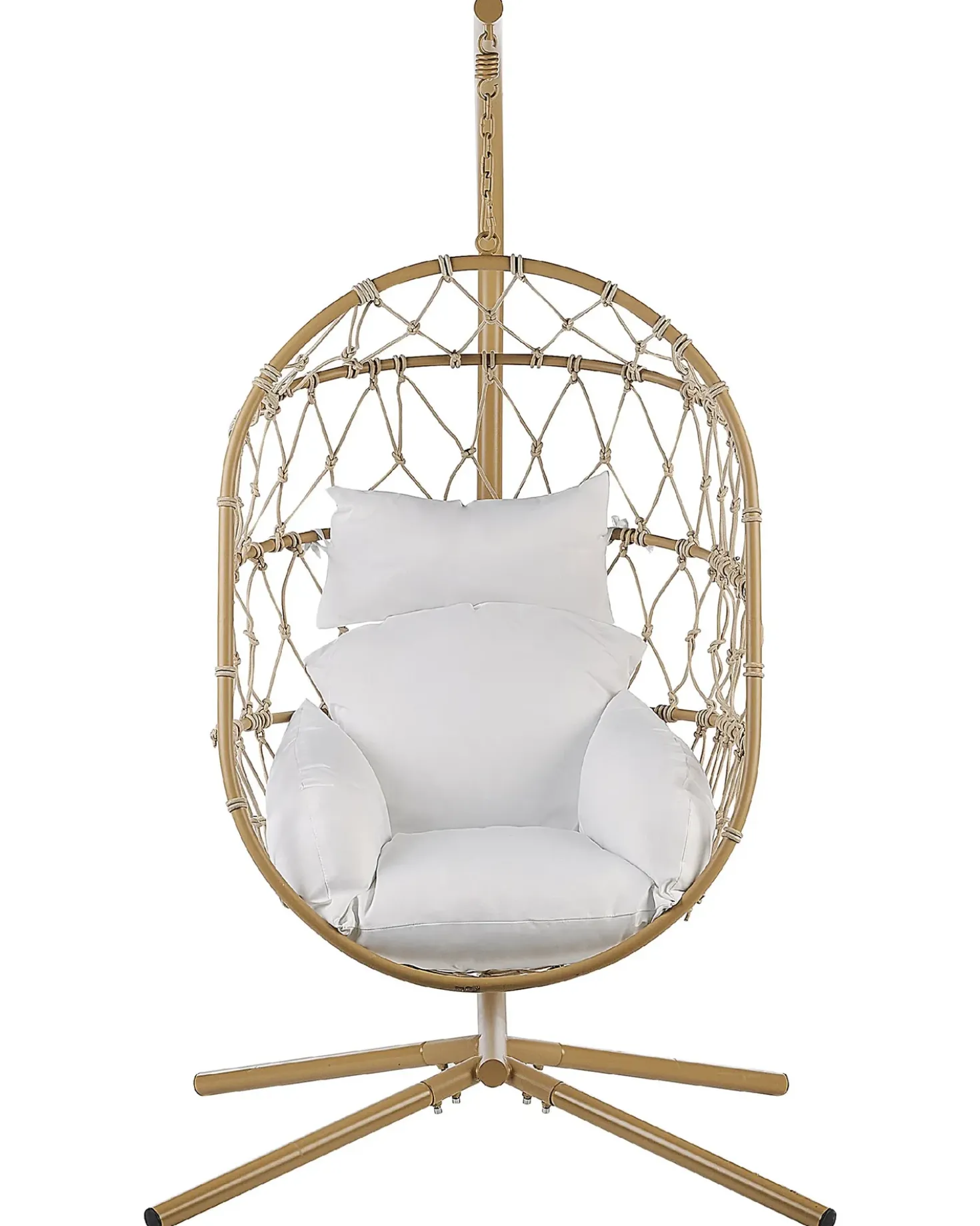 Poltrona sospesa con supporto da pavimento ADRIA Metallo Beige