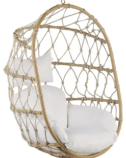 Poltrona sospesa con supporto da pavimento ADRIA Metallo Beige
