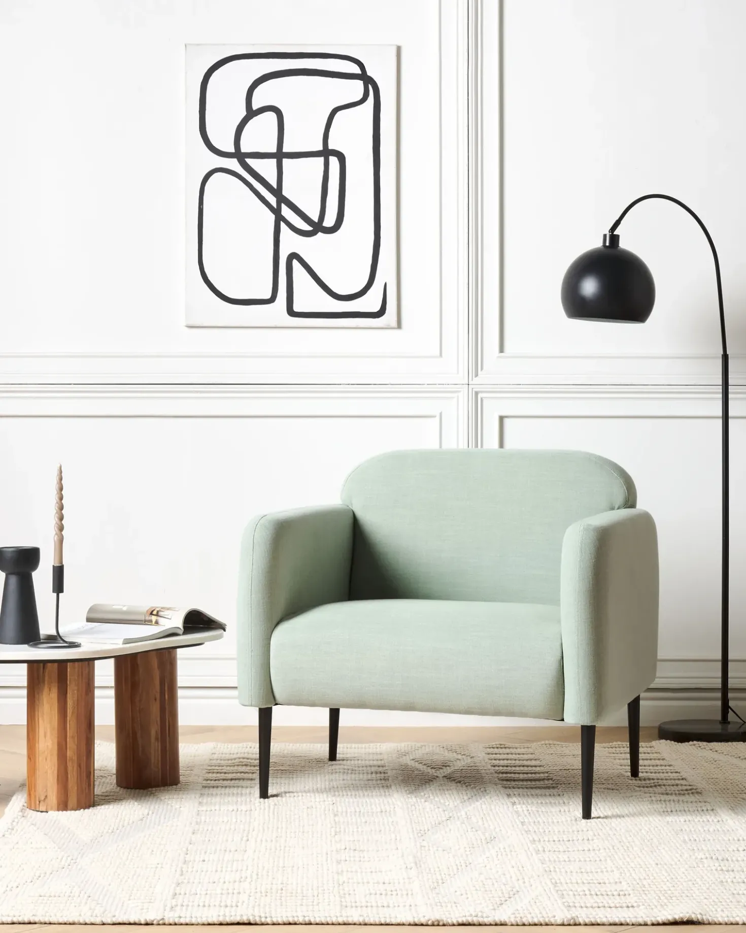 Poltrona STOUBY Lino Verde chiaro