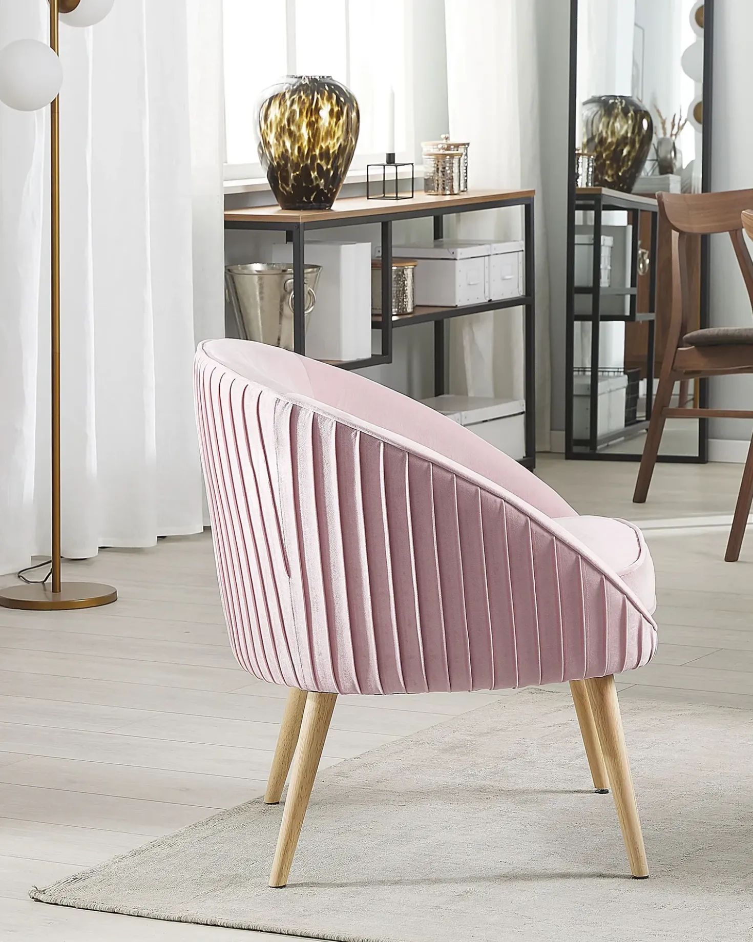 Poltrona TROMSO Velluto Rosa