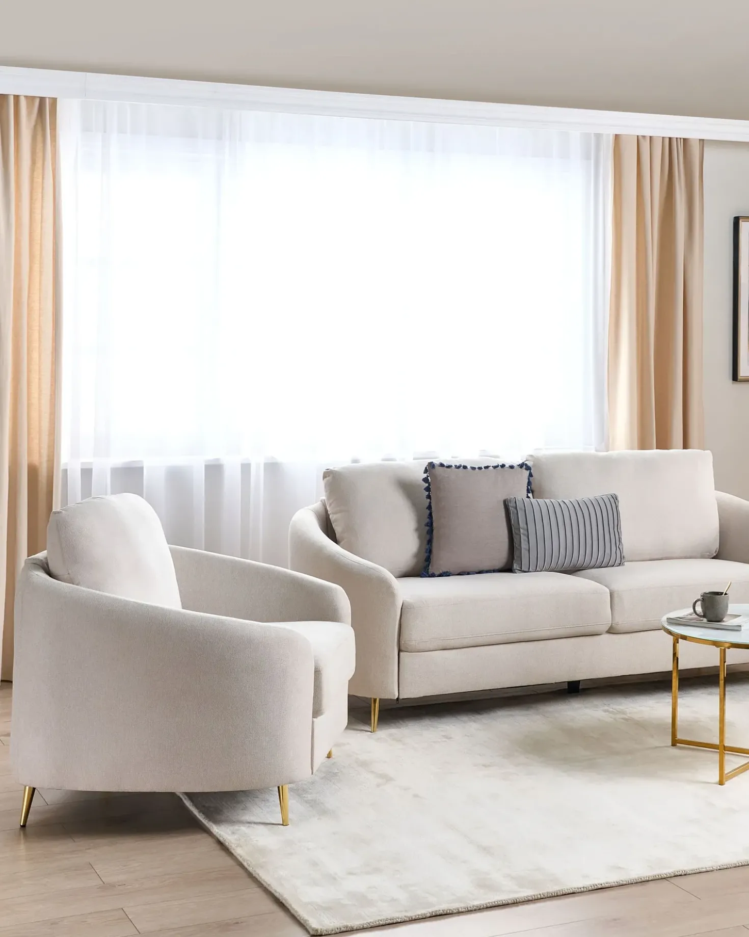 Poltrona TROSA Tessuto Beige chiaro